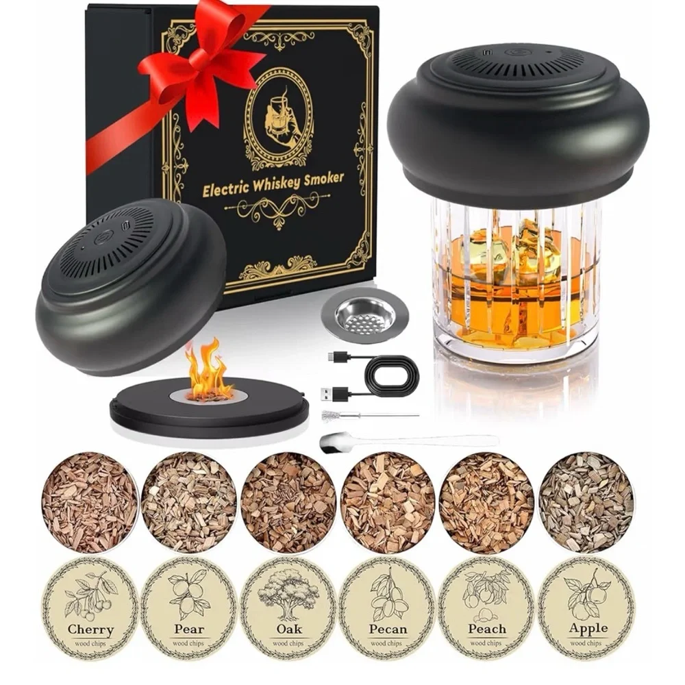 Electric Whiskey cocktail Smoker LU-11 home bar flavor infusion kit gift party
